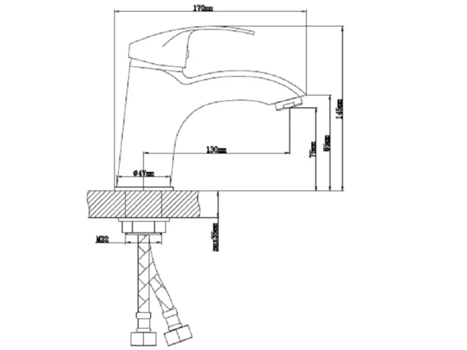 Смеситель для умывальника B8174-1J  BOOU РМС