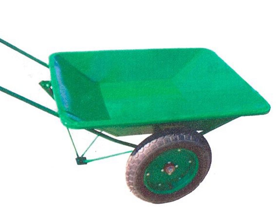 Тачка 85л металл 2 колеса зеленая