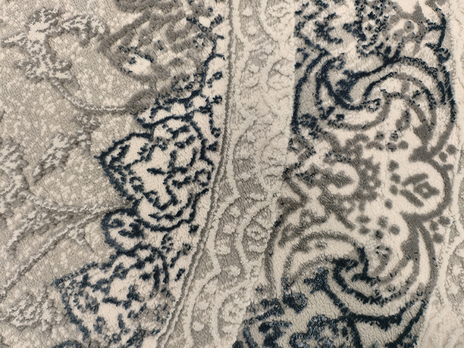 Ковер ASTER 160X160 A5557B CREAM-BLUE КРУГ  FDS OZ KAPLAN 
