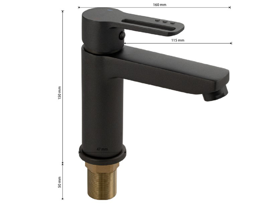 Смеситель для умывальника 8930 графит CONSUL  САНАКС 