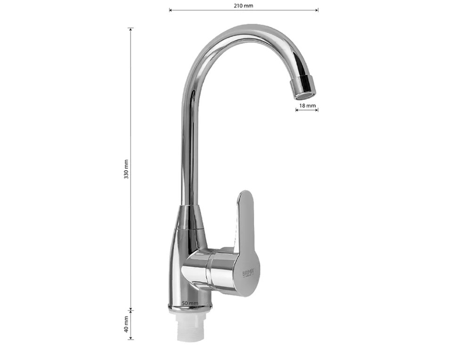 Смеситель для мойки АБС пластик хром 590 BRIMIX  САНАКС 