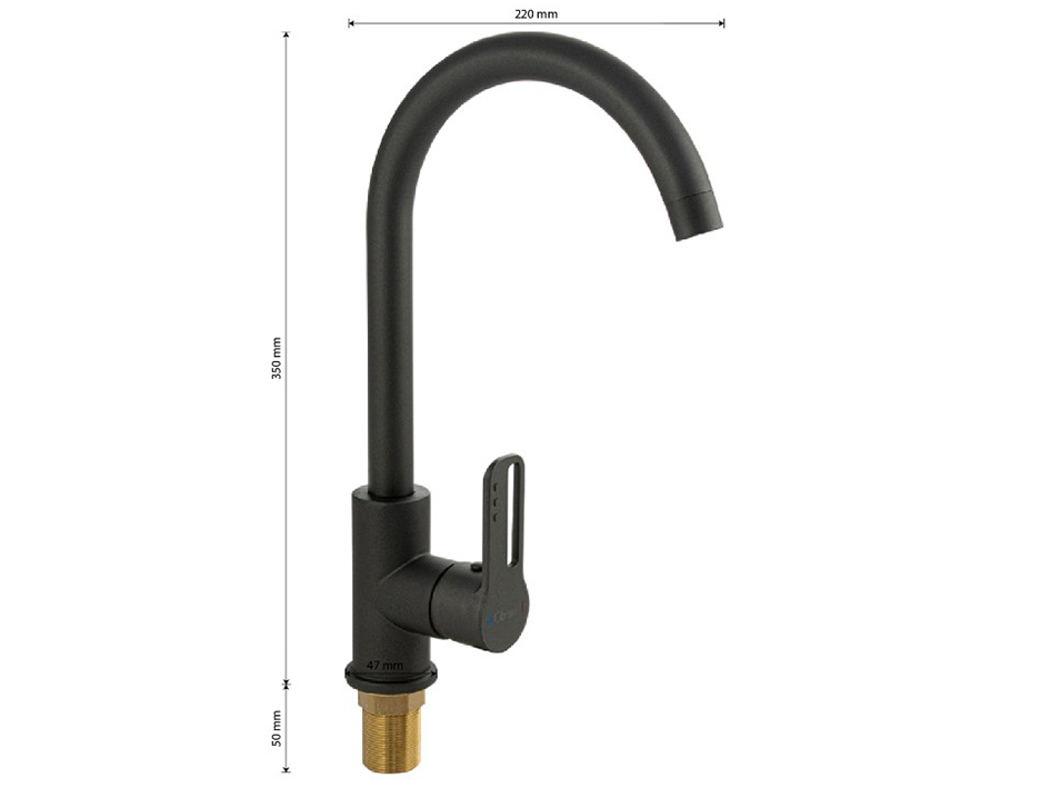 Смеситель для мойки 8954 графит CONSUL  САНАКС 