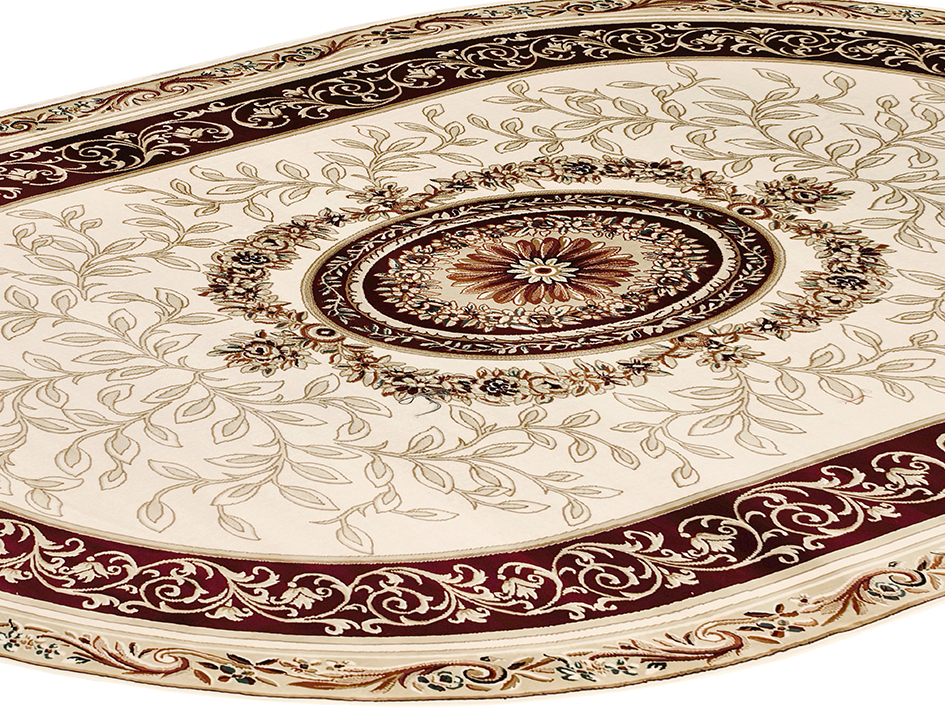 Ковер TAJMAHAL 200X290 TJ302 CREAM/RED ОВАЛ  FDS OZ KAPLAN 
