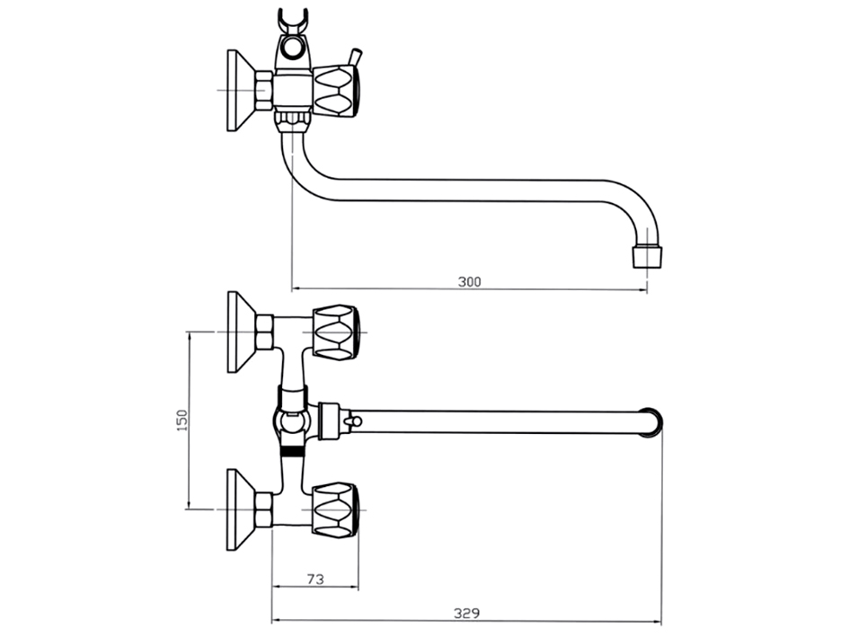 Смеситель для ванны  RR120A ROEGEN   СТМ