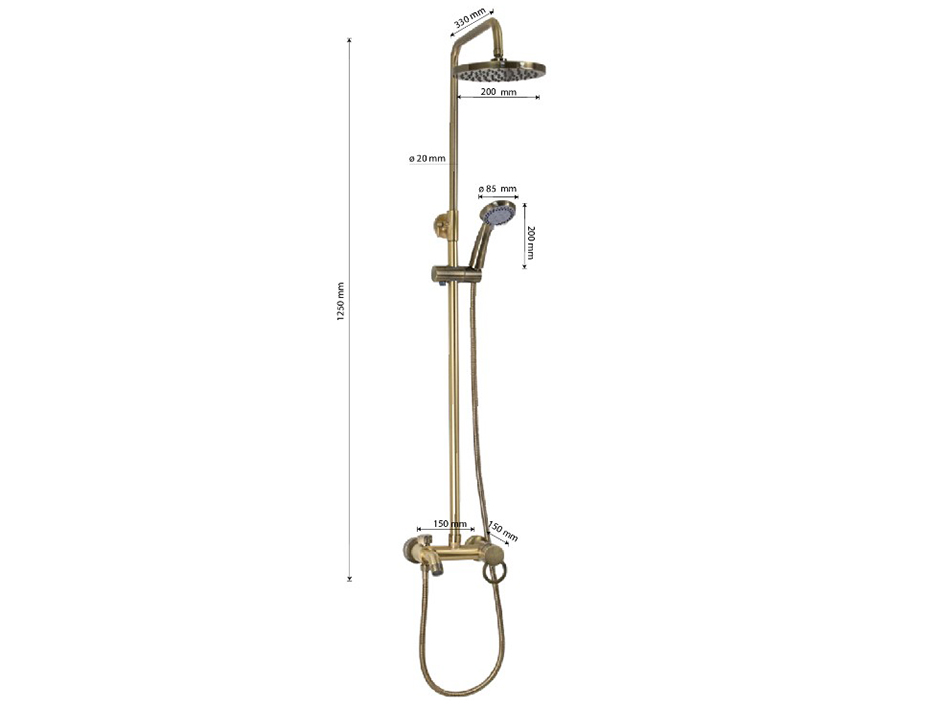 Душевая стойка с смесителем 3086 BRIMIX  САНАКС 