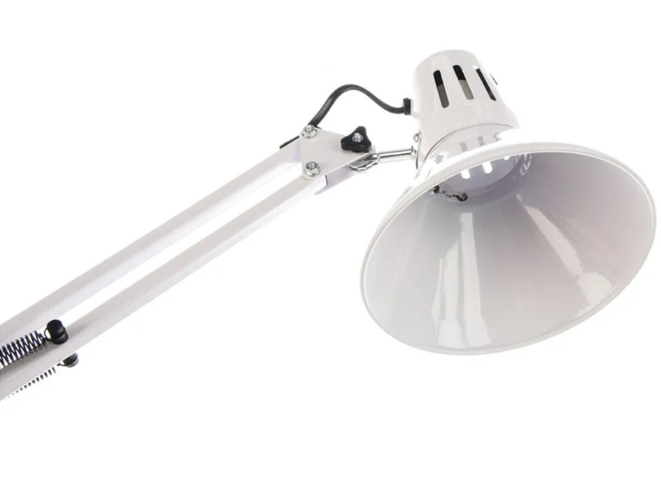 Настольная лампа 60Вт Е27 белый на струбцине СНС-13Б IN HOME