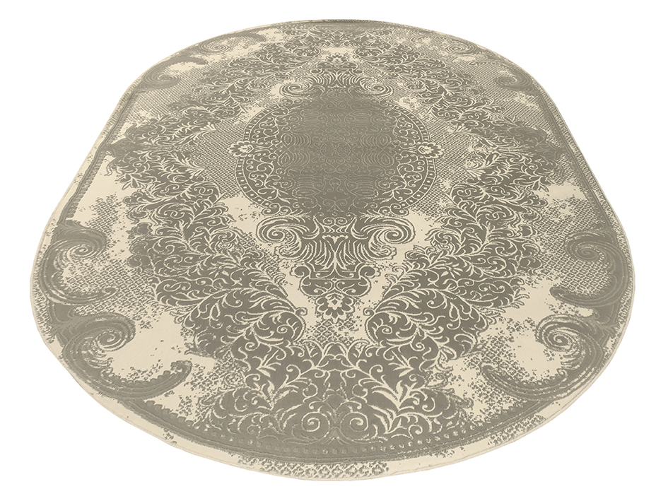 Ковер ELEGANT 160X230 EL102 CREAM SILVER ОВАЛ  FDS OZ KAPLAN 