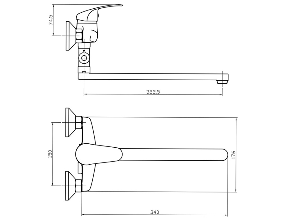 Смеситель для ванны  RC110B ROEGEN   СТМ