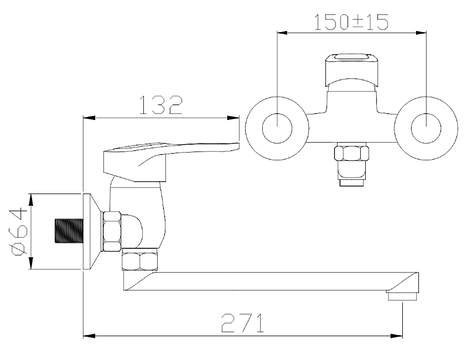 Смеситель для мойки пристенный Европа 467025 АНТЕЙ  ARVAD GROUP