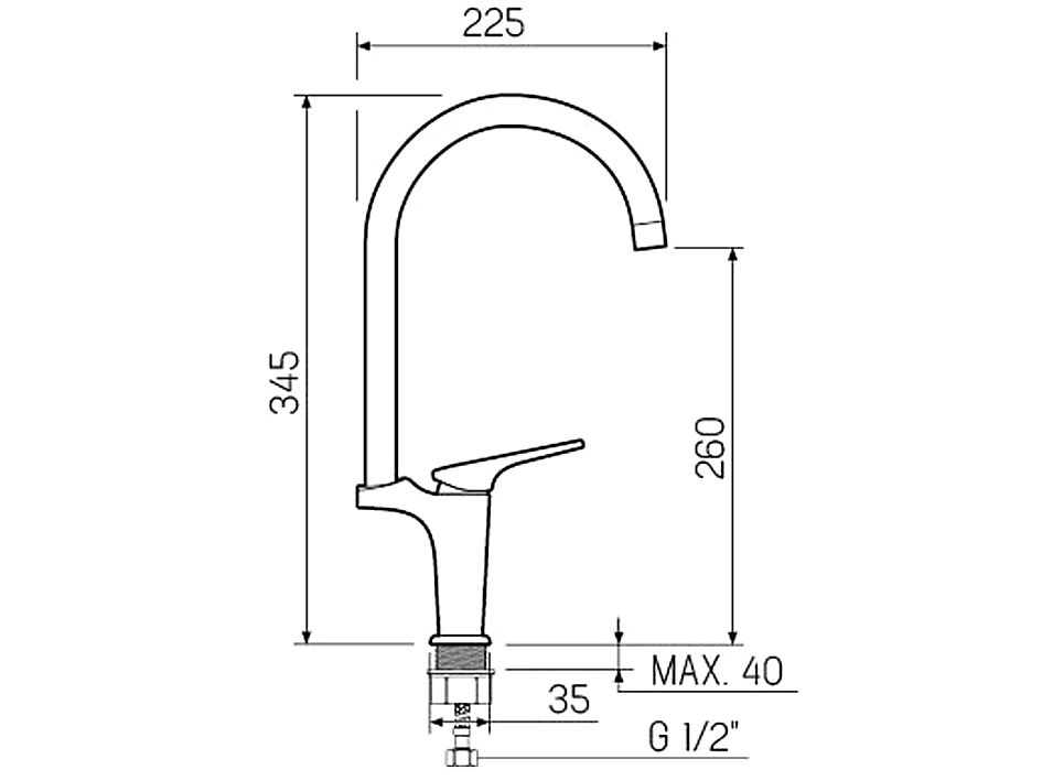 Смеситель для мойки SL122-017FO РМС