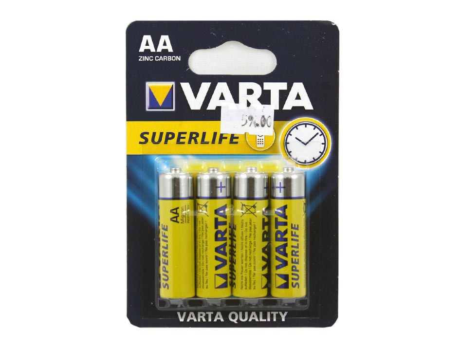 Элем питан R6 VARTA 2006 4шт SUPERLIFE  (12) Элем питан R6 VARTA 2006 4шт SUPERLIFE  (12)