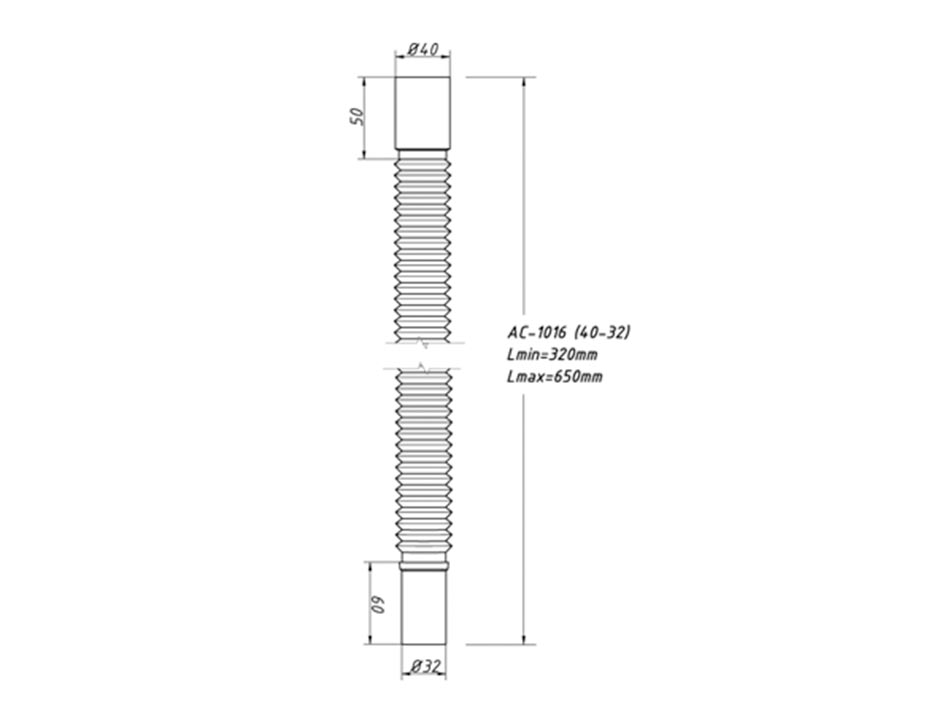 Труба гибкая 40*32 L-750мм   ORIO