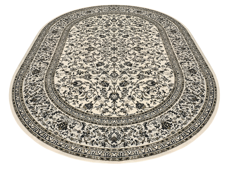 Ковер DAHLIA 160X230 2445A WHITE ANTHRACITE ОВАЛ  FDS OZ KAPLAN 
