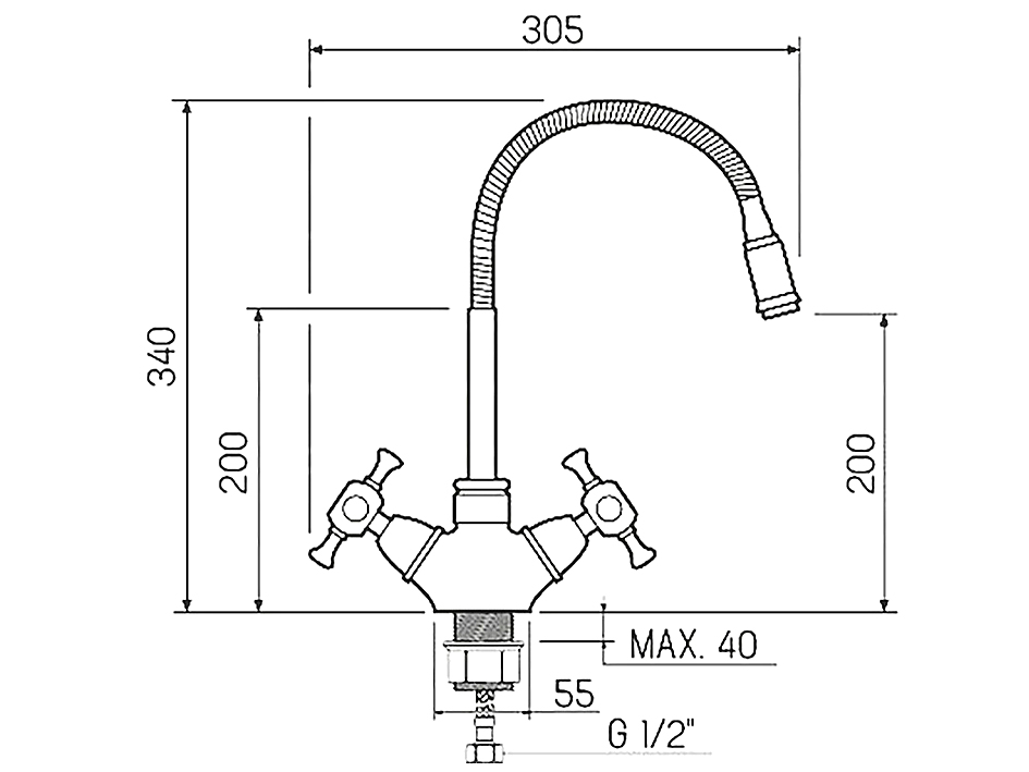 Смеситель для мойки SL92GR-279F РМС