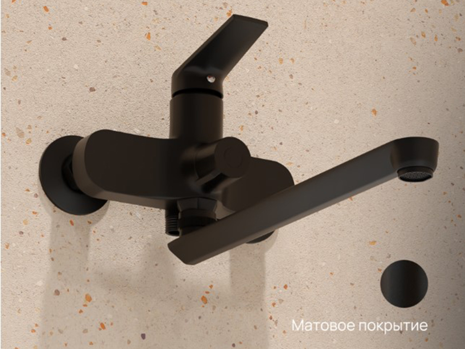 Смеситель для ванны АБС-пластик черный PL7BL-006E  РМС