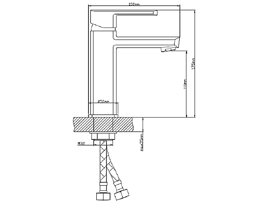 Смеситель для умывальника B8215-1J  BOOU РМС