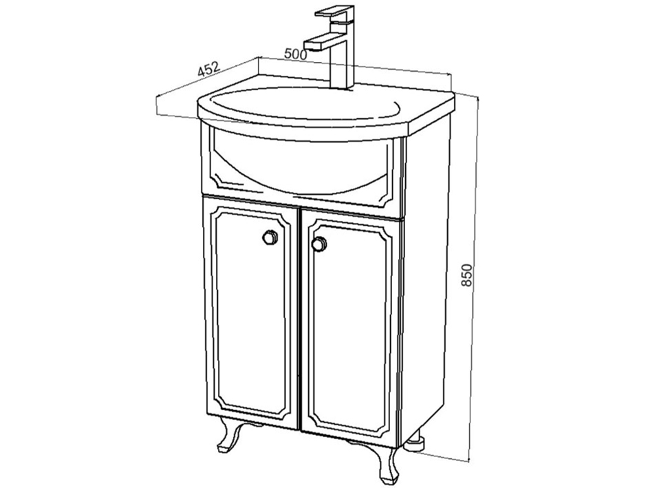 Тумба ДЕЛИ 50 с умывальником ERICA 50  МК 
