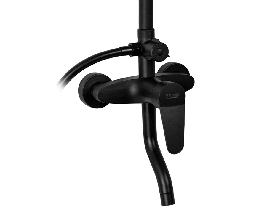 Душевая стойка с смесителем, тропический душ АБС-пластик черный 3055 BRIMIX  САНАКС 