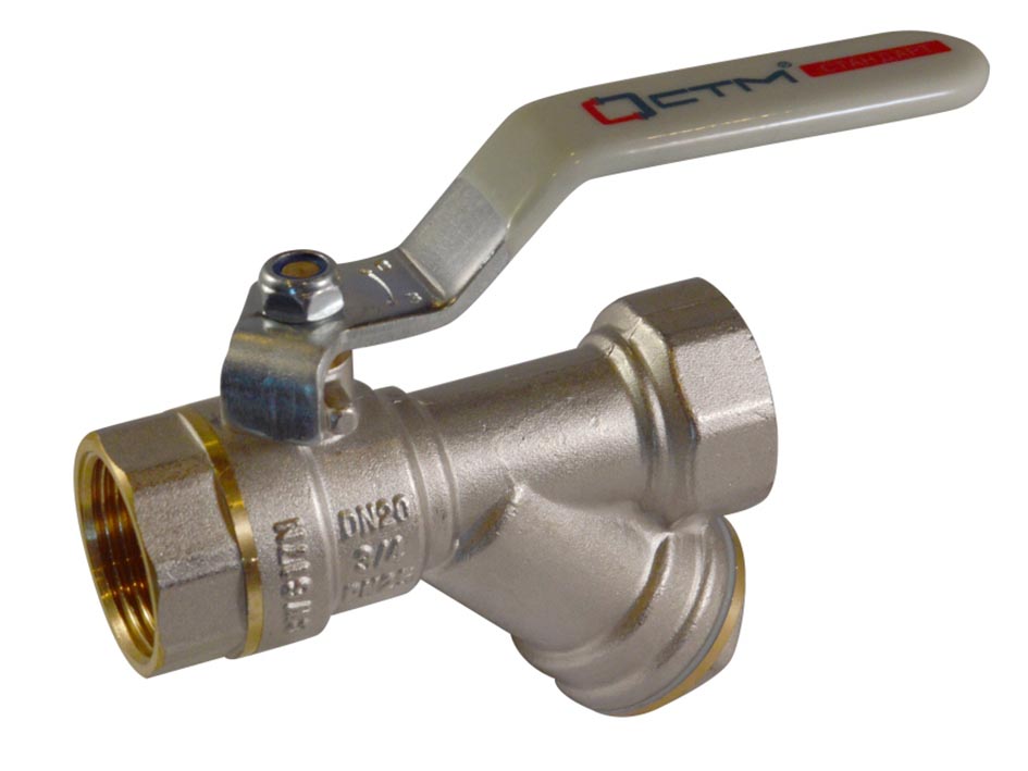 Кран шаровый 3/4 с фильтром  рычаг СТАНДАРТ  СТМ