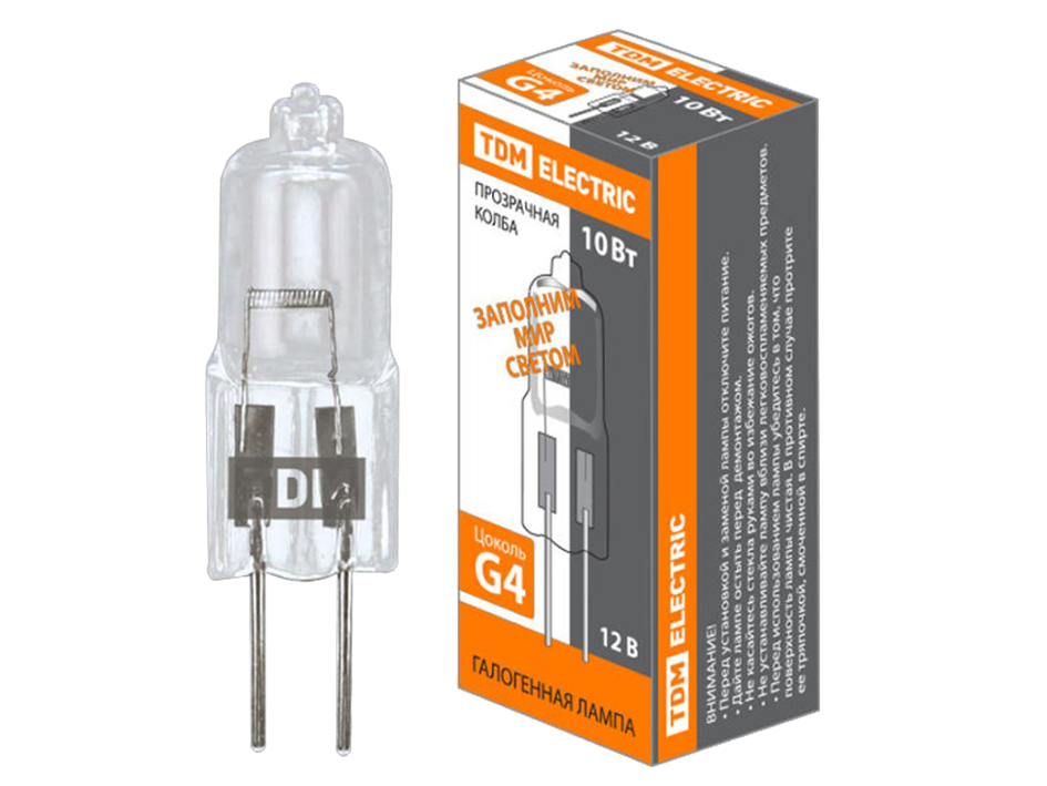 Лампа галогеновая JC 12V 10W G4 TDM Лампа галогеновая JC 12V 10W G4 TDM