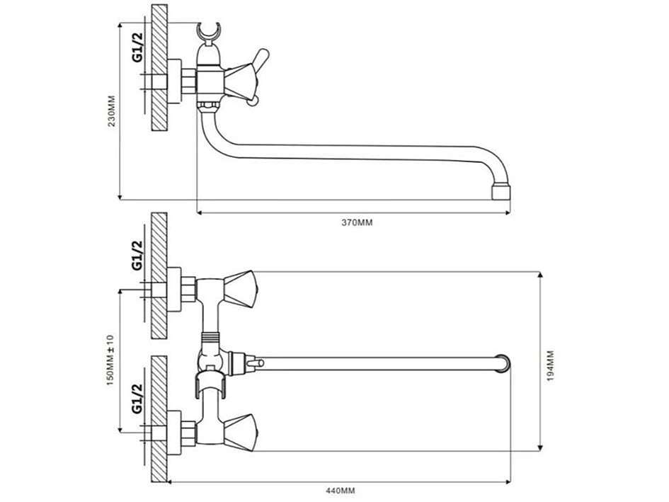 Смеситель для ванны G096710 Ronda GOTA ROCIO  ARVAD GROUP