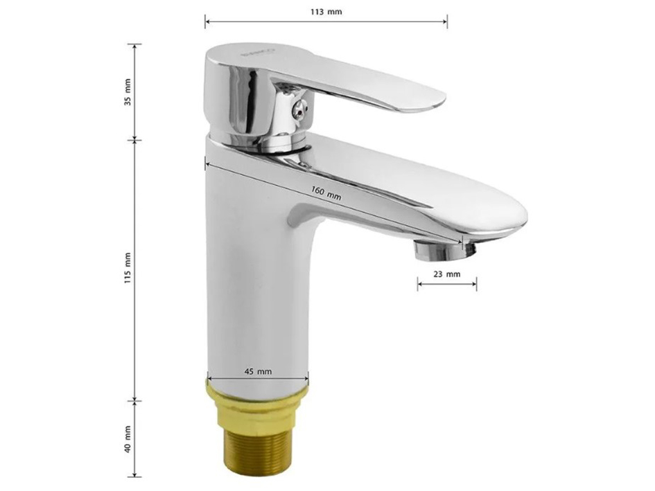 Смеситель для умывальника 3701  BIANCO  САНАКС 