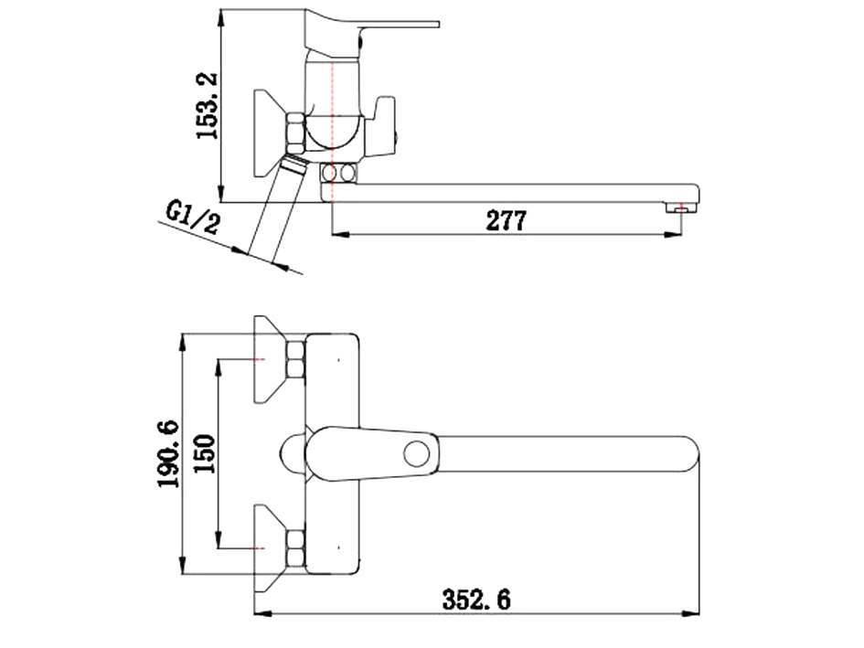 Смеситель для ванны д/н SL137-006E  РМС