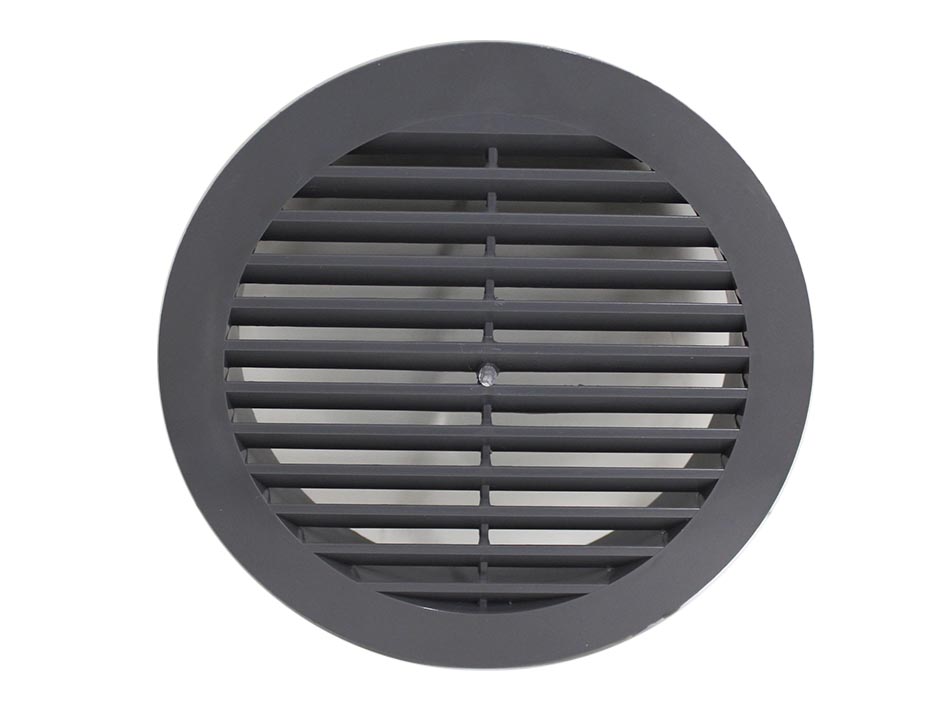 Решетка наружная вентиляционная круглая D150 с фланцем D125 серая