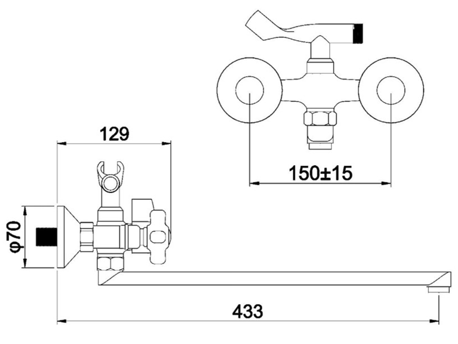 Смеситель для ванны G334944 Oliva GOTA ROCIO  ARVAD GROUP  нез