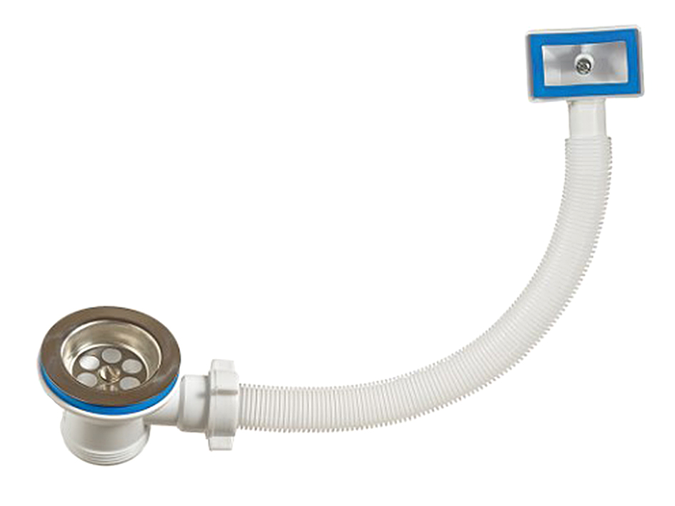 Выпуск 1 1/2 нерж.с прямоугольным переливом  ORIO