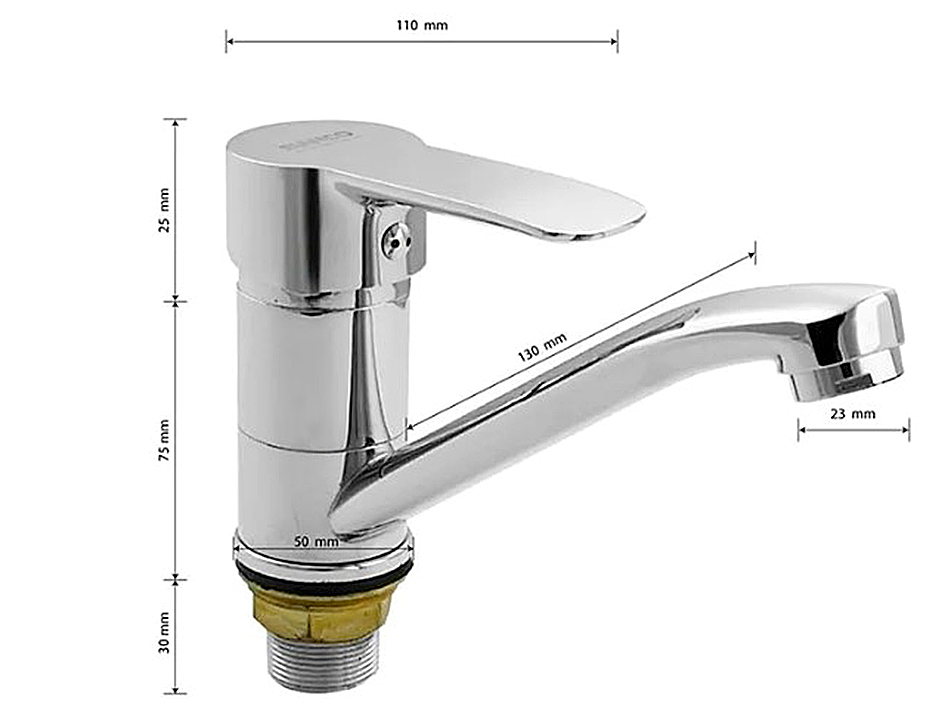 Смеситель для мойки 3714S  BIANCO  САНАКС  