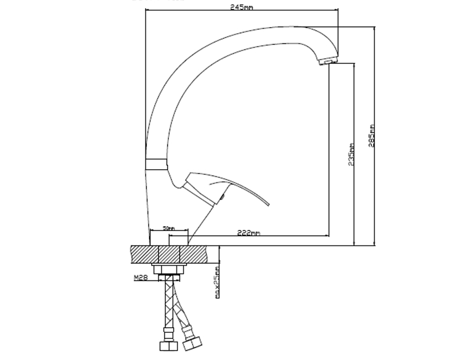 Смеситель для мойки B8173-10HF BOOU  РМС