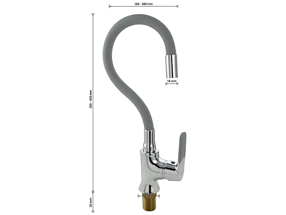 Смеситель для мойки с гибким изливом Серый 4103 МАК  САНАКС 