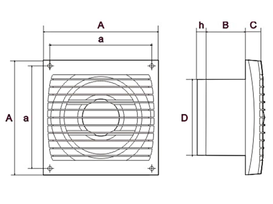 Вентилятор вытяжной со шнуровым тяговым выключателем D100 OPTIMA4-02