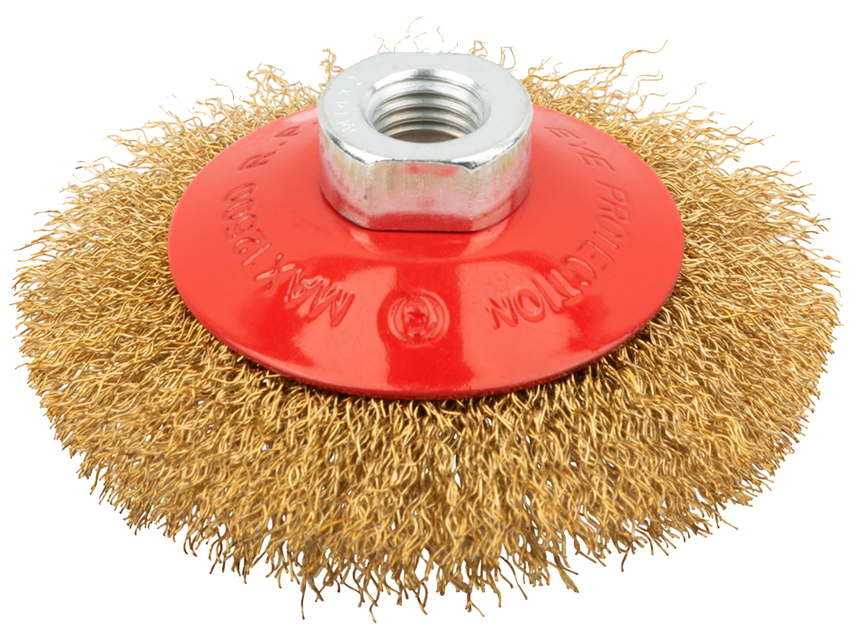 Щетка колесо с наклоном гайка м14 100мм   FIT   