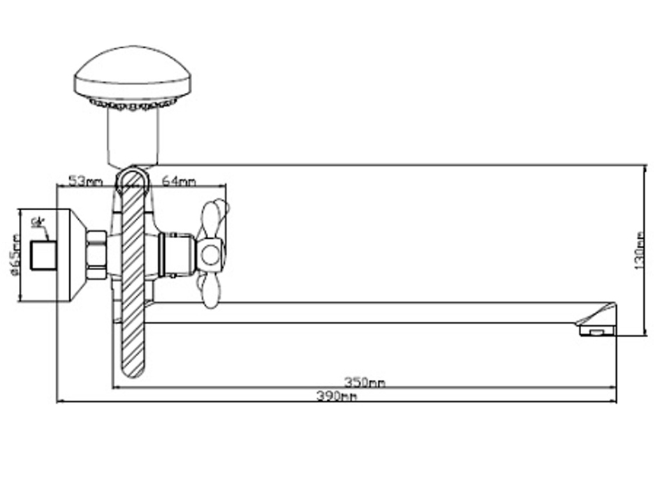 Смеситель для ванны BA5318-4-C007-B702 BOOU  РМС
