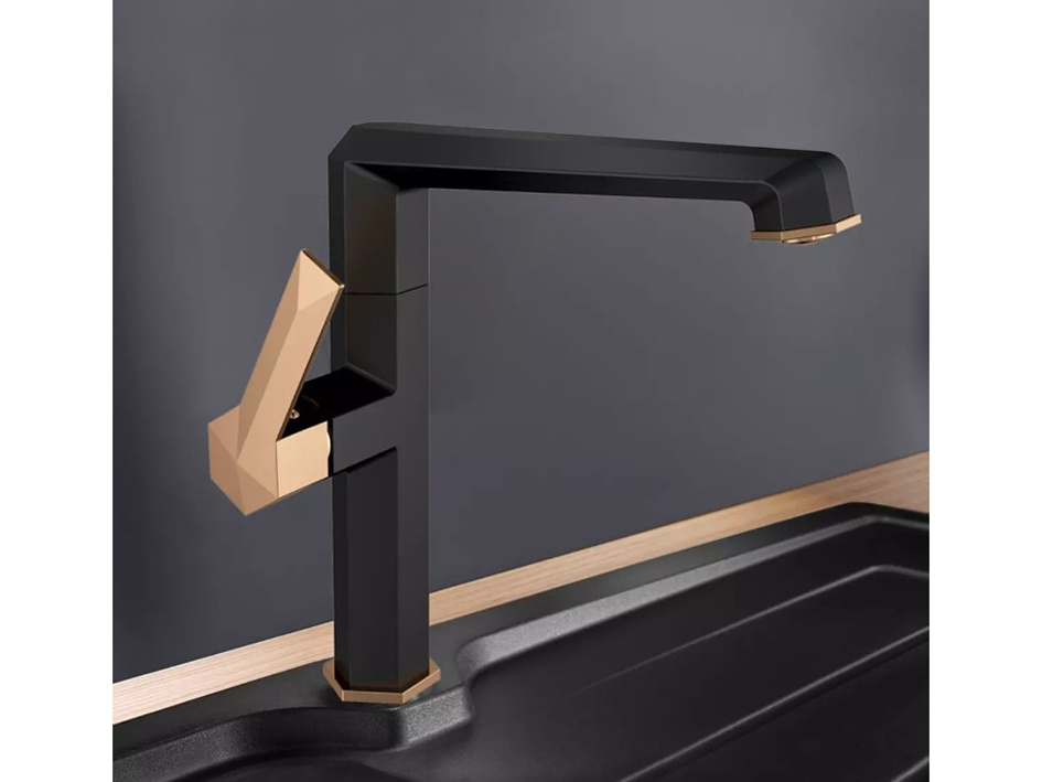 Смеситель для мойки черный с золотом Hyde 10630 GOLDEN FOX  ARVAD GROUP