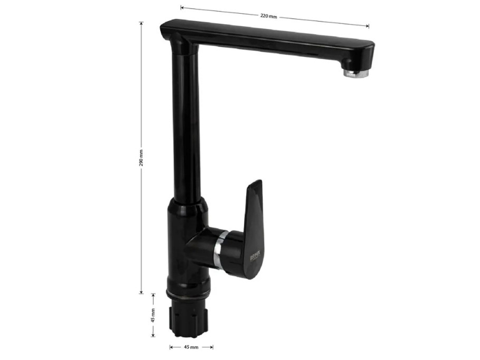 Смеситель для мойки АБС пластик черный 467 BRIMIX  САНАКС 