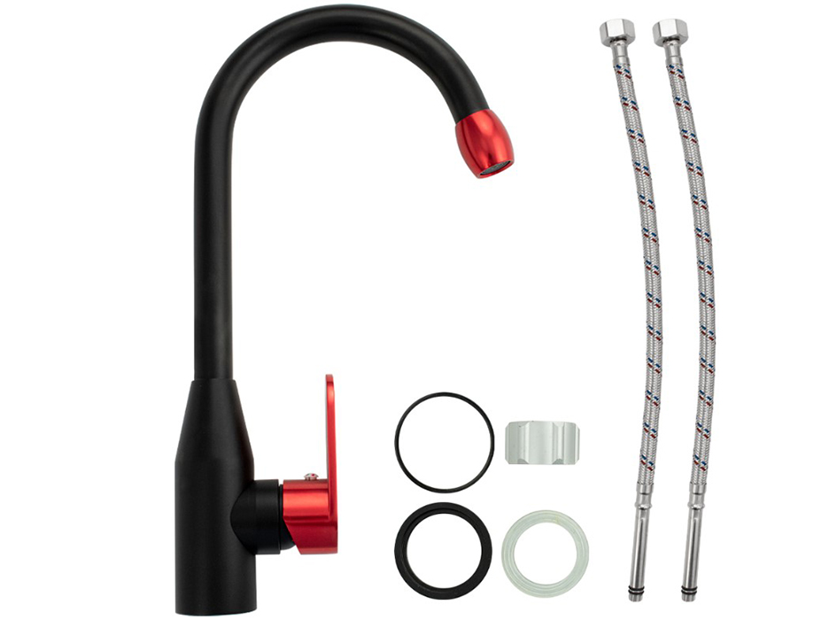 Смеситель для мойки черный из алюминия 80208 BRIMIX  САНАКС 