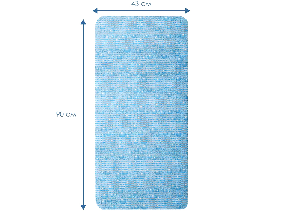 Коврик для ванны 43х90 см с присосками (6)