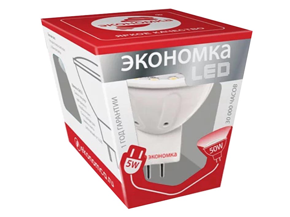 Лампа светодиодная 5ВТ GU5.3 4500 FR ЭКОНОМИКА  нез Лампа светодиодная 5ВТ GU5.3 4500 FR ЭКОНОМИКА  нез