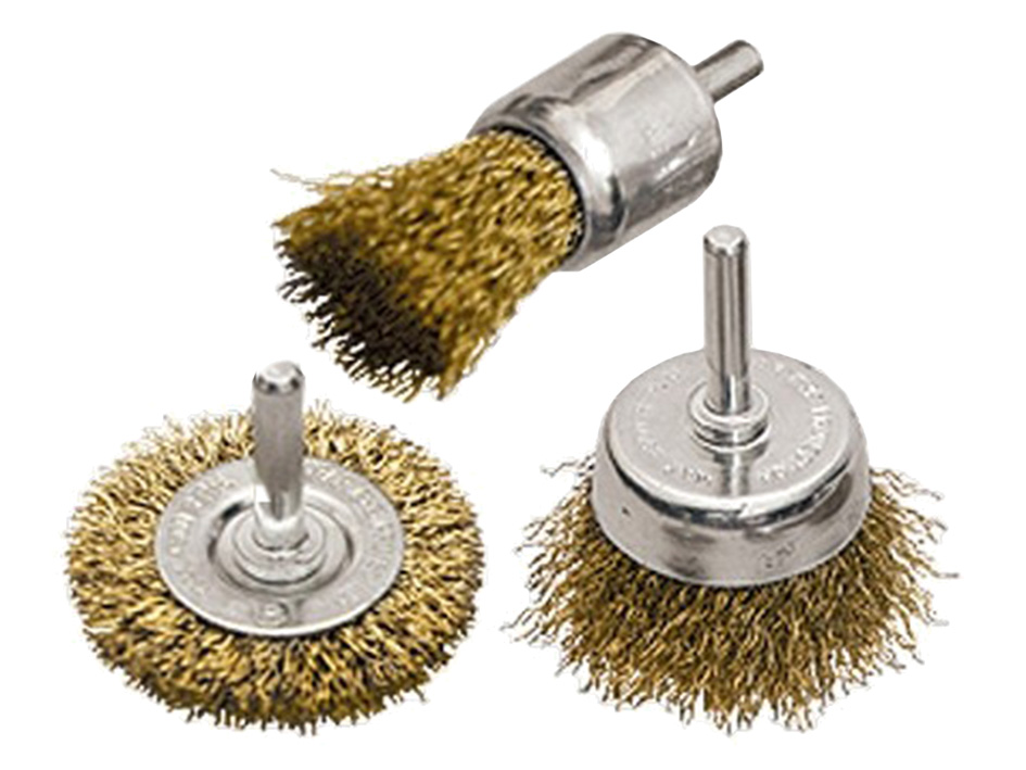 Набор щеток д/дрели 3шт 1 плоская,50мм+2 чашки 25-50мм со шпильками чашка  MATRIX