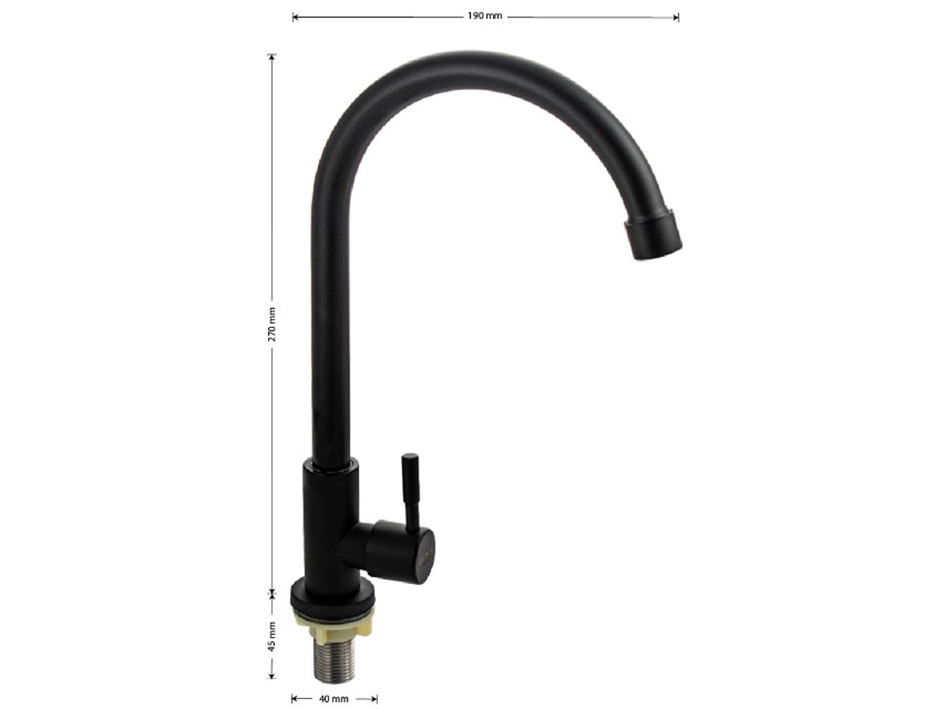 Кран на одну воду черный 9311 BRIMIX  САНАКС