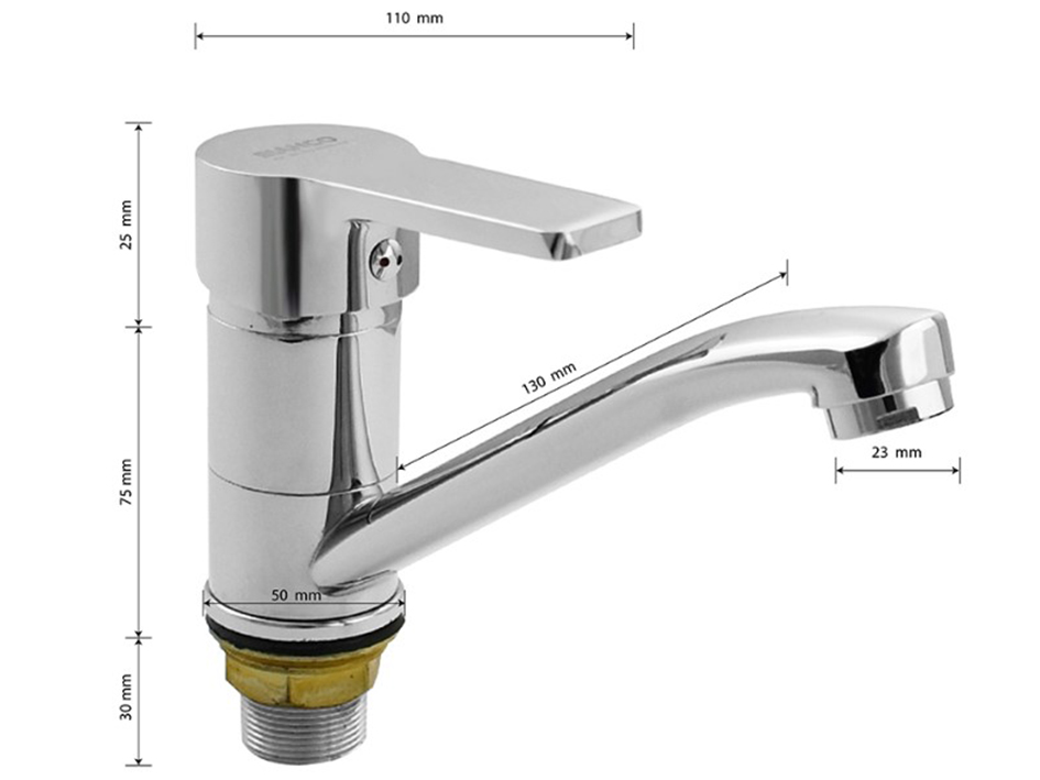 Смеситель для мойки 385014S  BIANCO  САНАКС 