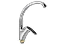 Смеситель для мойки черная ручка длин.нос 2454 RUSSIA-MOSCOW  САНАКС 