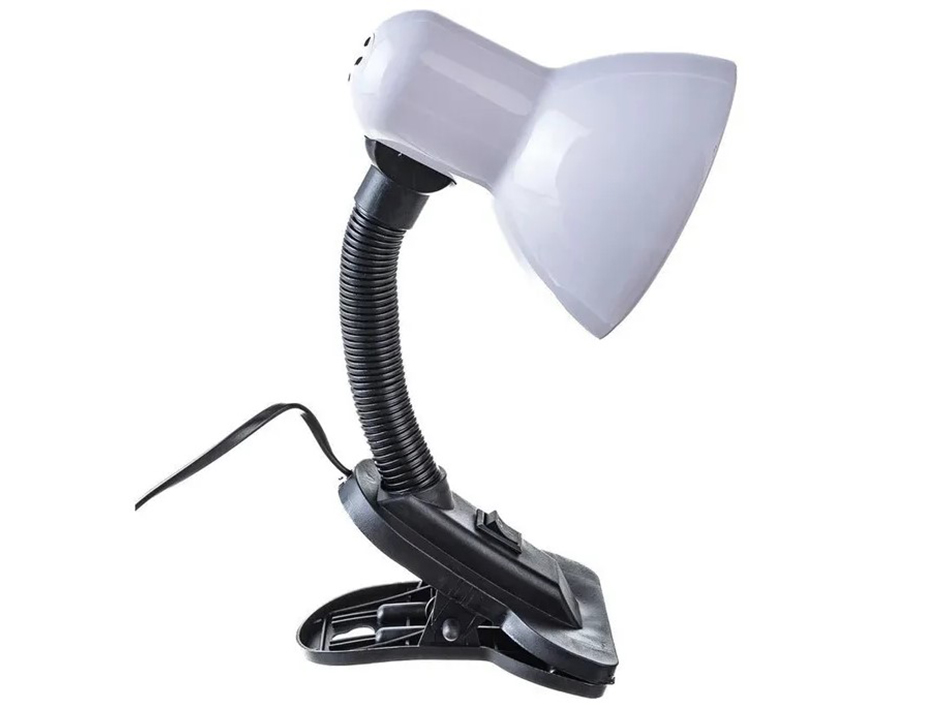 Настольная лампа Е27 белый на прищепке GTL-021-60-220  GENERAL