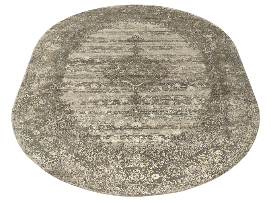 Ковер LISA 160X230 B5328A L.GREY-MUSTARD ОВАЛ  FDS OZ KAPLAN 