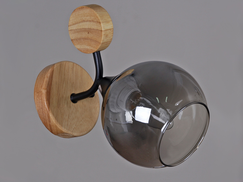 Светильник бра 06780-0.2-01 BK+WOOD      ELEKTRA