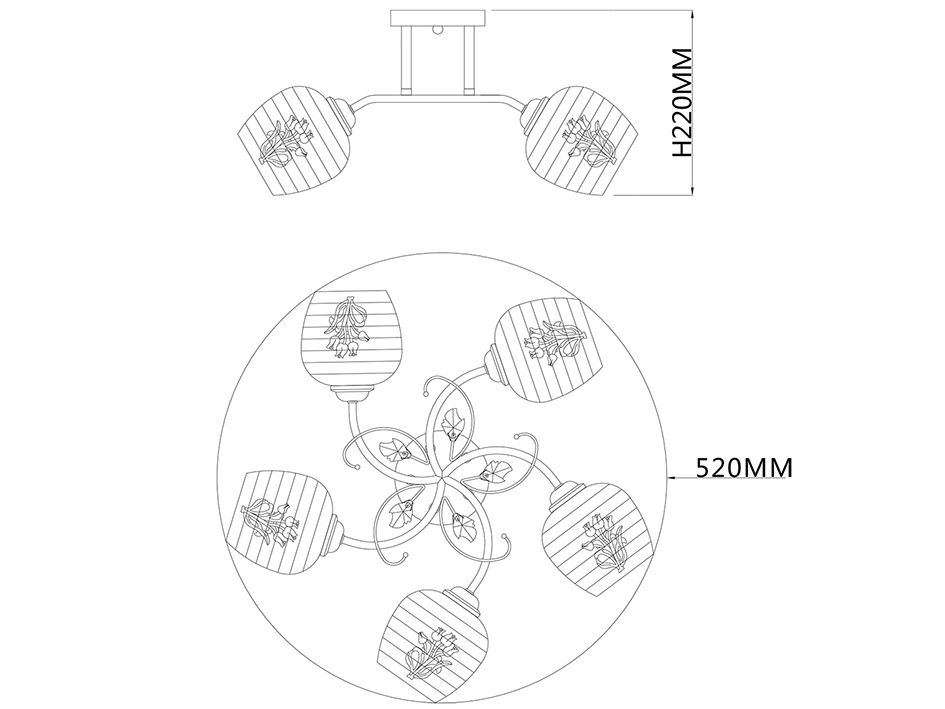 Cветильник 1121/5PL GOLD  ESCADA