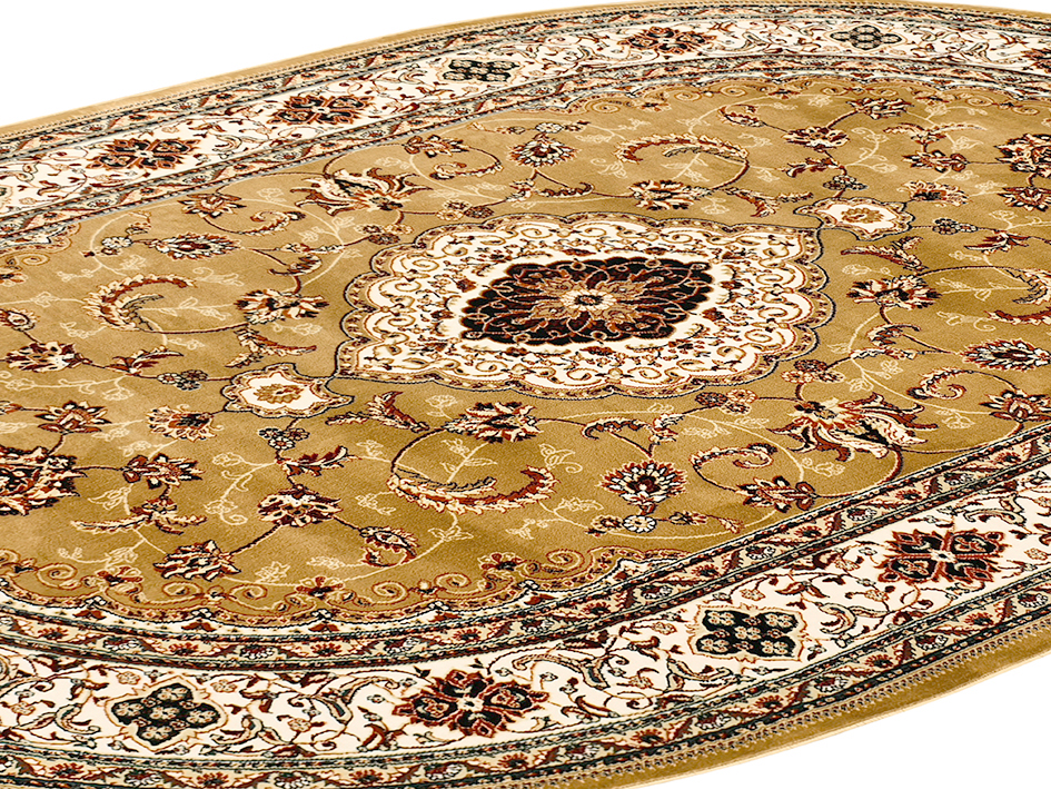Ковер TAJMAHAL 160X230 TJ300 MUSTARD/CREAM ОВАЛ  FDS OZ KAPLAN 